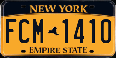 NY license plate FCM1410