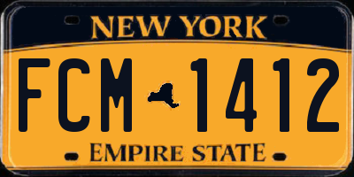 NY license plate FCM1412