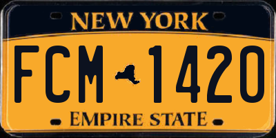 NY license plate FCM1420