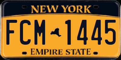 NY license plate FCM1445