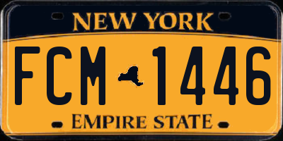 NY license plate FCM1446