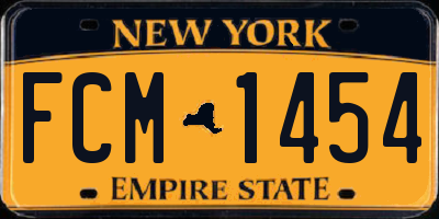NY license plate FCM1454