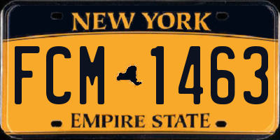 NY license plate FCM1463