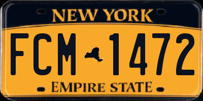 NY license plate FCM1472