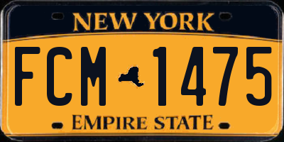 NY license plate FCM1475