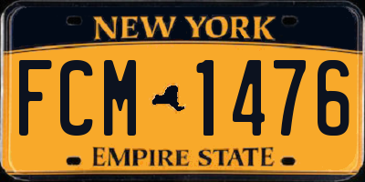 NY license plate FCM1476