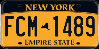 NY license plate FCM1489