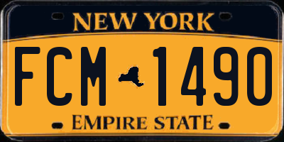 NY license plate FCM1490