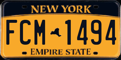 NY license plate FCM1494