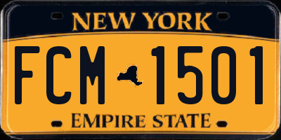NY license plate FCM1501