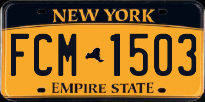 NY license plate FCM1503