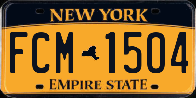 NY license plate FCM1504
