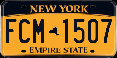 NY license plate FCM1507