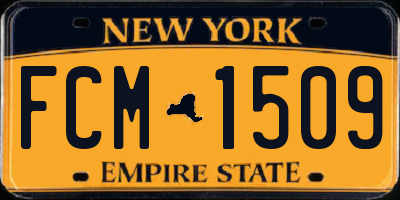 NY license plate FCM1509