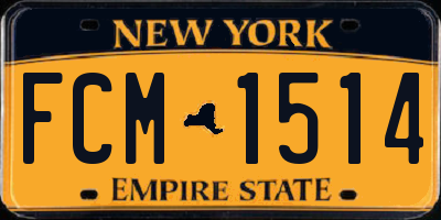 NY license plate FCM1514