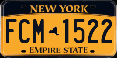 NY license plate FCM1522