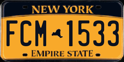 NY license plate FCM1533