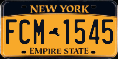 NY license plate FCM1545