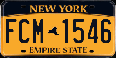 NY license plate FCM1546