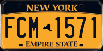 NY license plate FCM1571