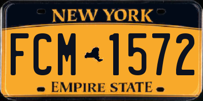 NY license plate FCM1572