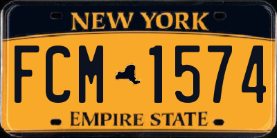 NY license plate FCM1574