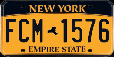 NY license plate FCM1576