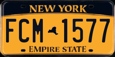NY license plate FCM1577