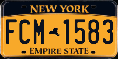 NY license plate FCM1583