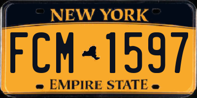 NY license plate FCM1597