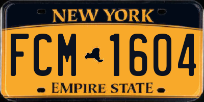 NY license plate FCM1604