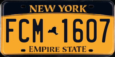 NY license plate FCM1607