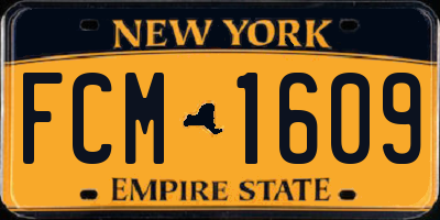 NY license plate FCM1609