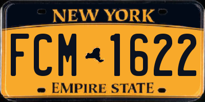 NY license plate FCM1622