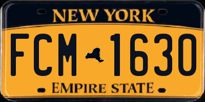 NY license plate FCM1630