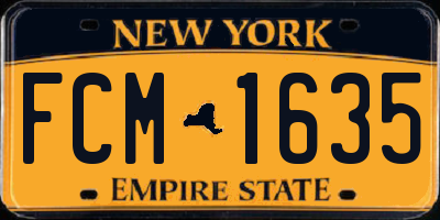 NY license plate FCM1635