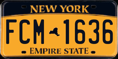 NY license plate FCM1636