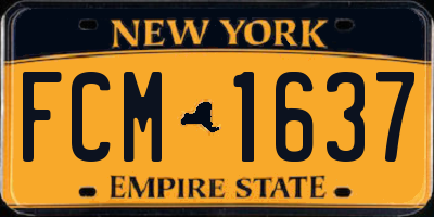 NY license plate FCM1637