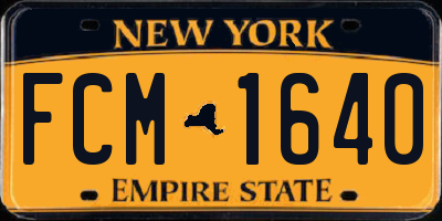 NY license plate FCM1640