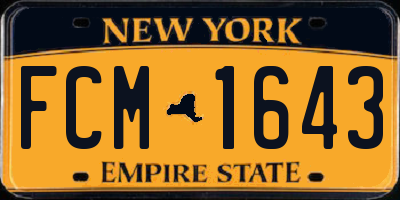 NY license plate FCM1643