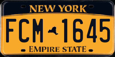 NY license plate FCM1645