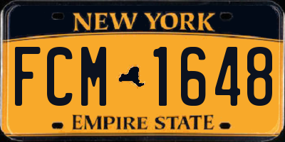 NY license plate FCM1648