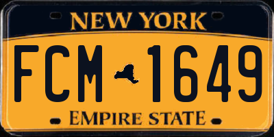NY license plate FCM1649