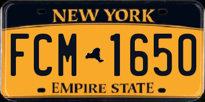 NY license plate FCM1650