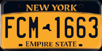NY license plate FCM1663