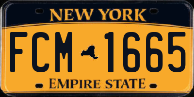 NY license plate FCM1665
