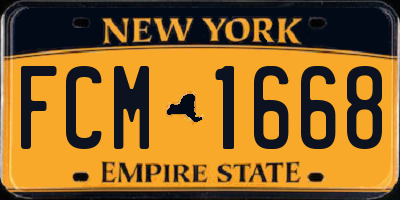 NY license plate FCM1668