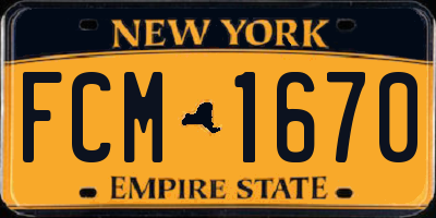NY license plate FCM1670