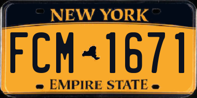 NY license plate FCM1671