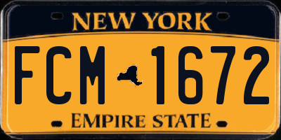 NY license plate FCM1672